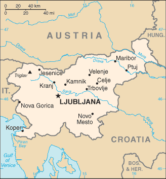 Mapa de Eslovenia político actualizado