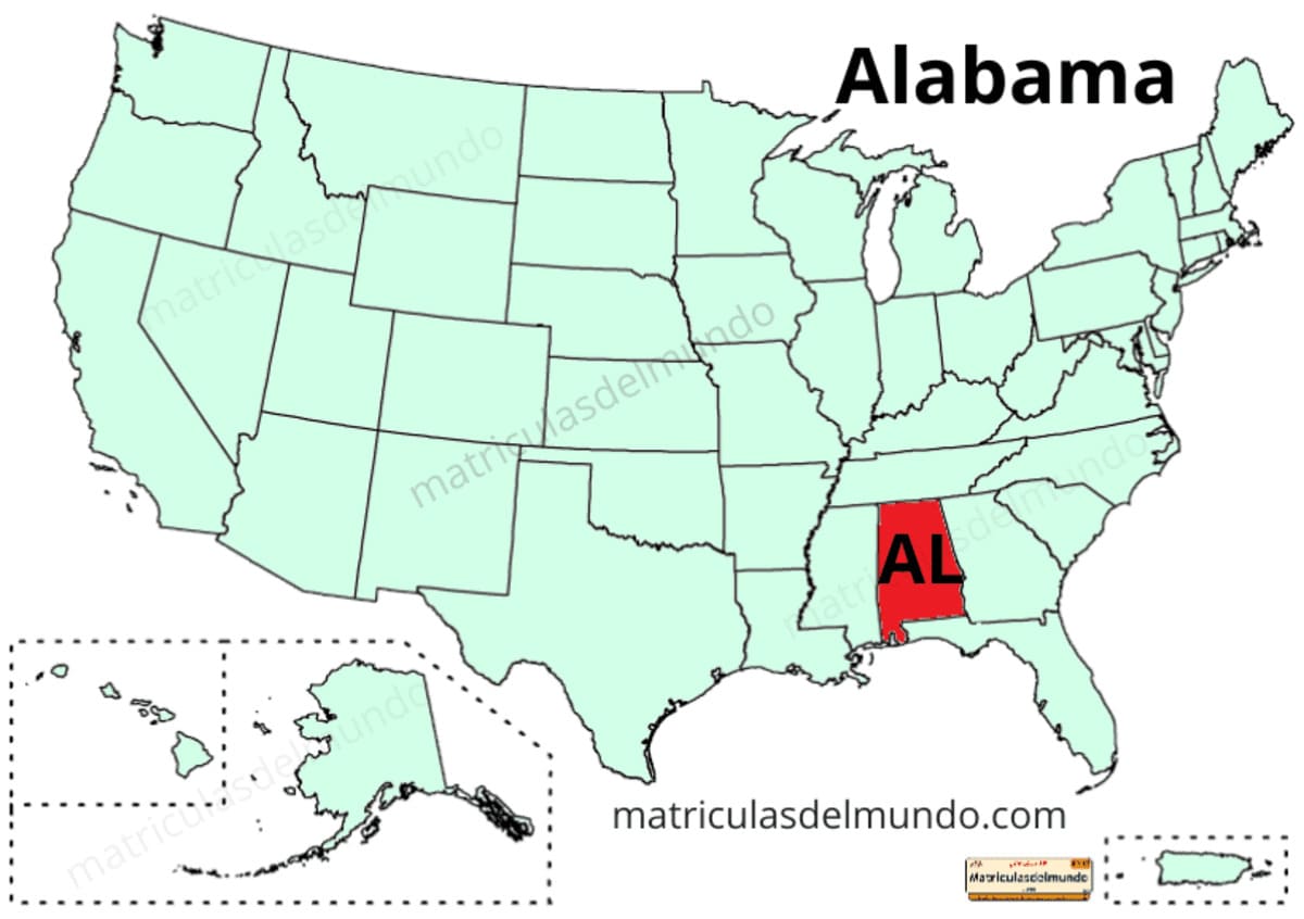 Mapa de Alabama político actualizado