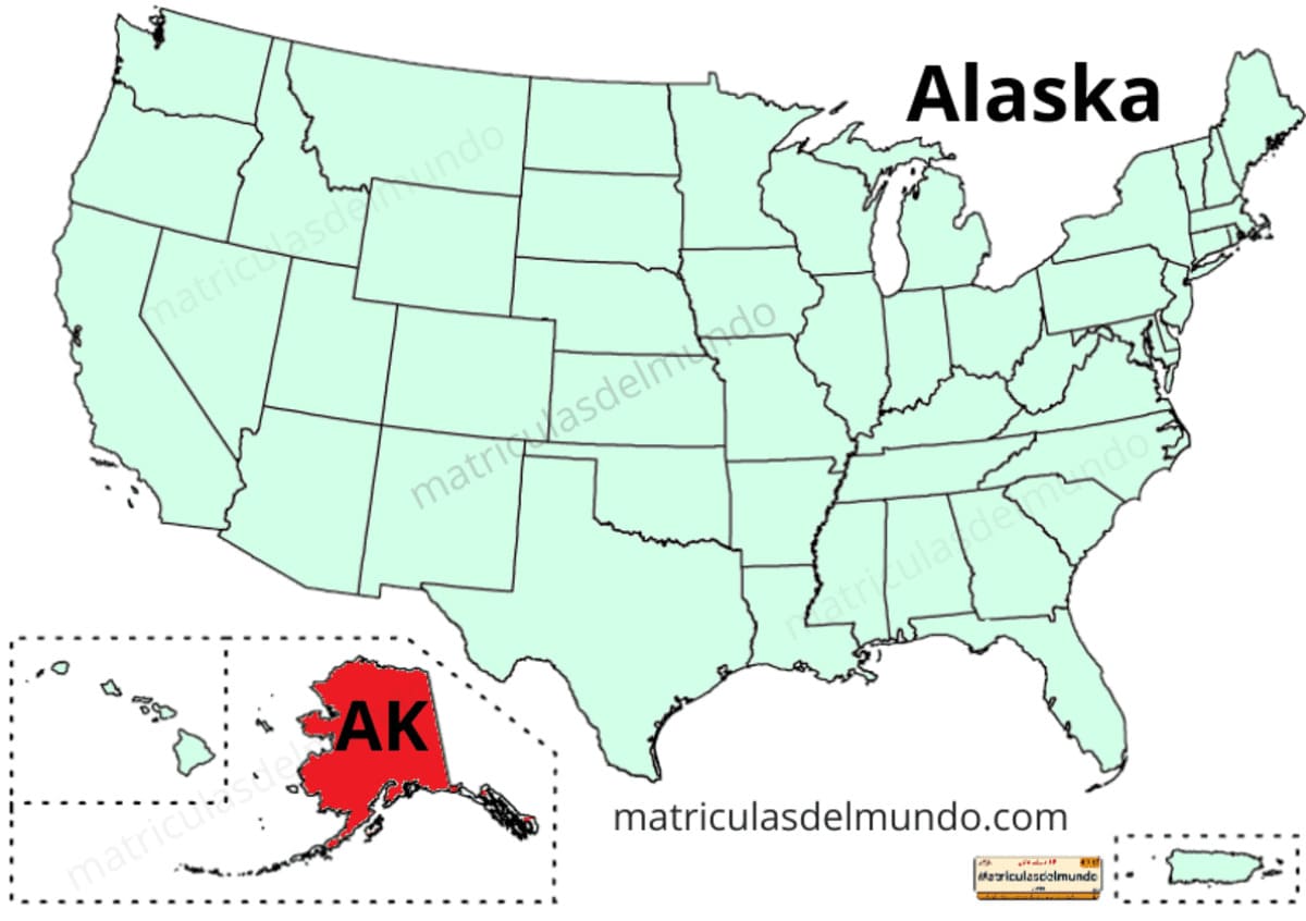 Updated political map of USA - Alaska