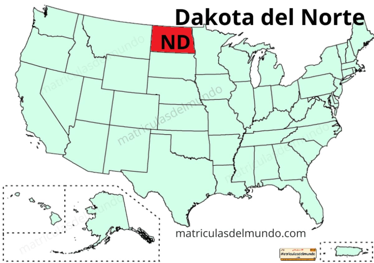 Updated political map of USA - North Dakota