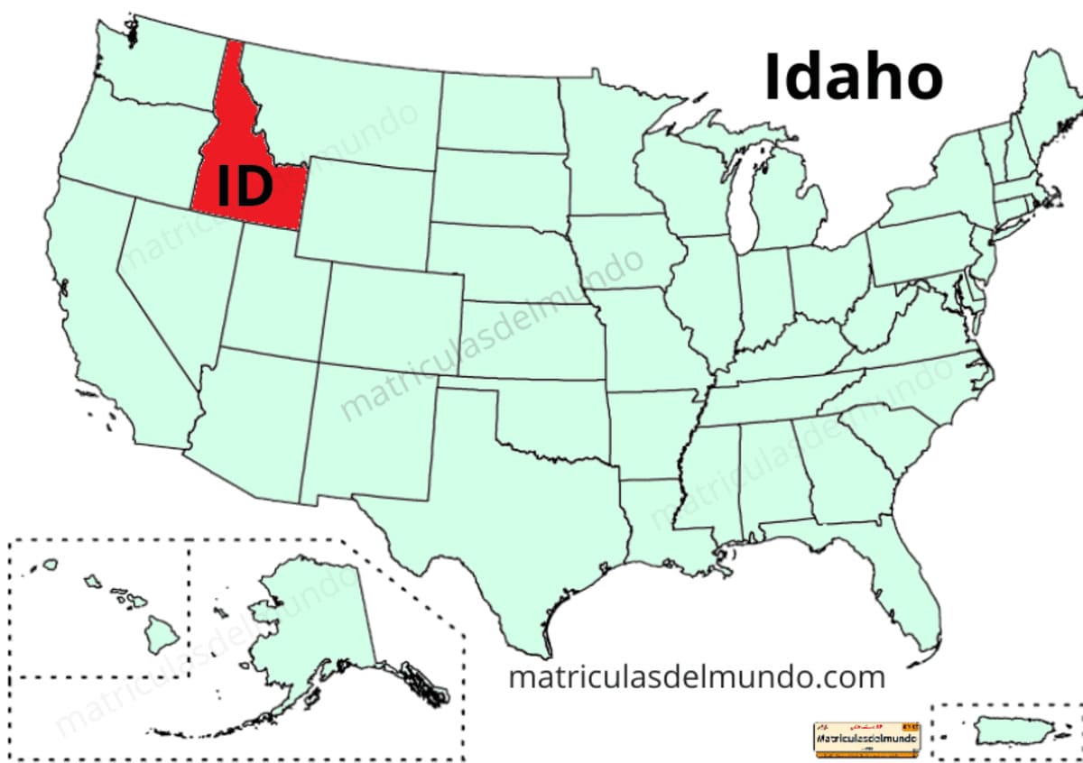 Updated political map of USA - Idaho