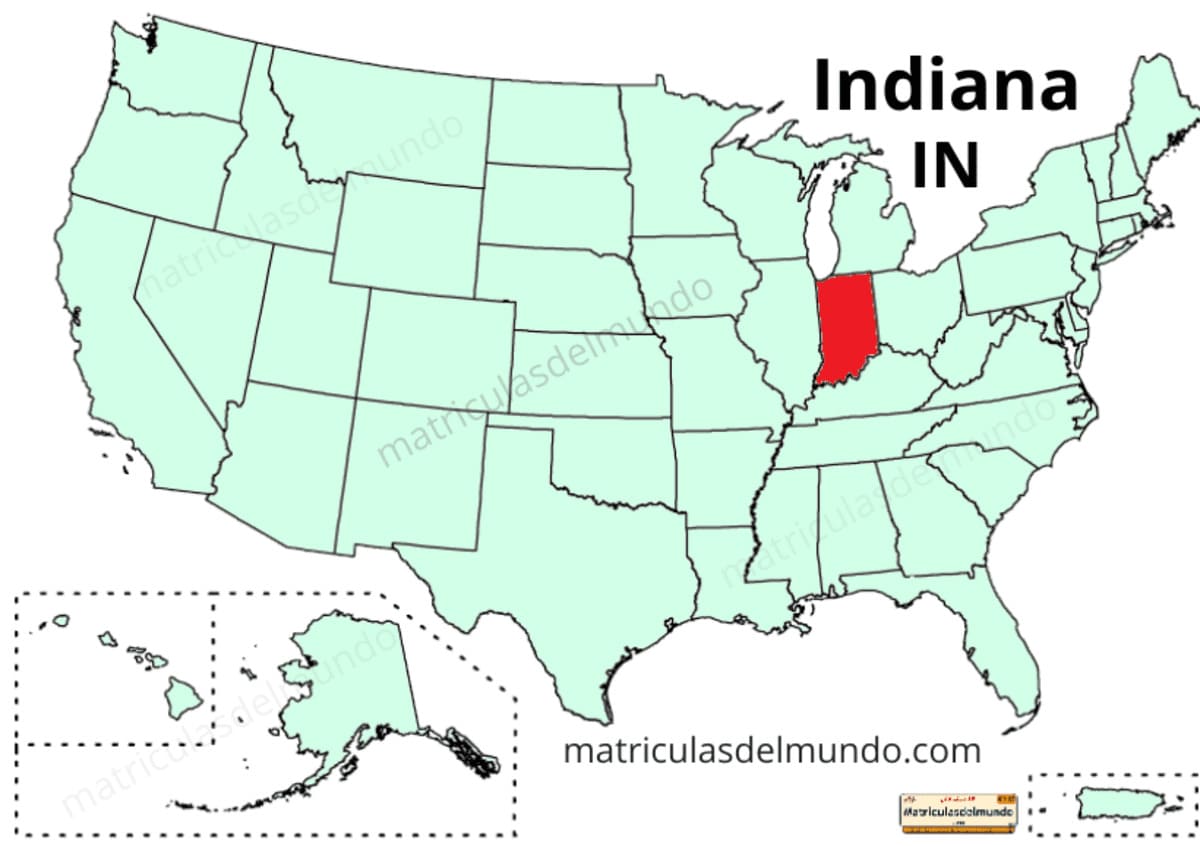 Updated political map of USA - Indiana