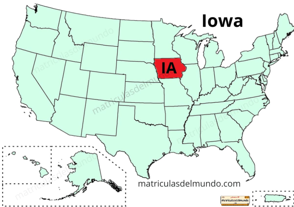 Mapa de Iowa político actualizado