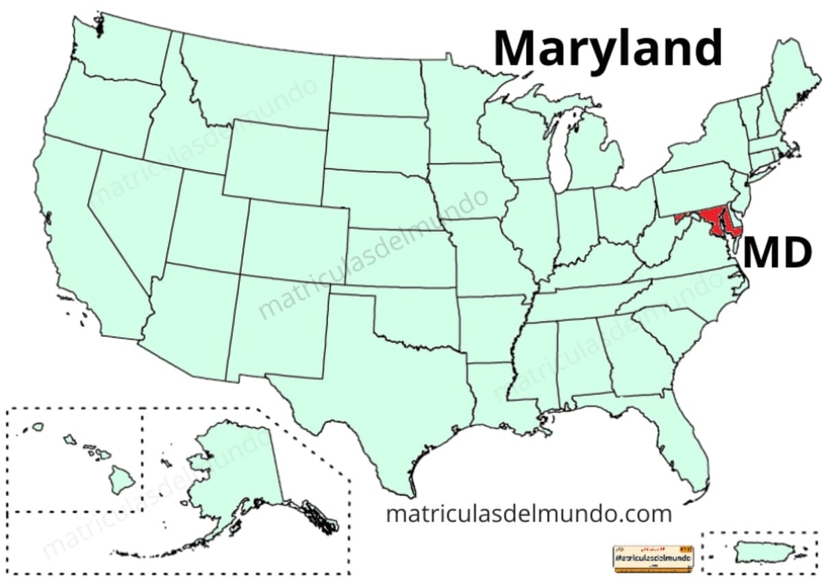 Updated political map of USA - Maryland