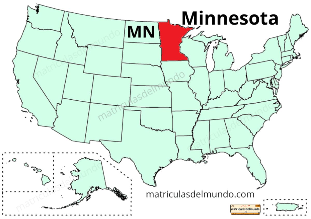 Updated political map of USA - Minnesota