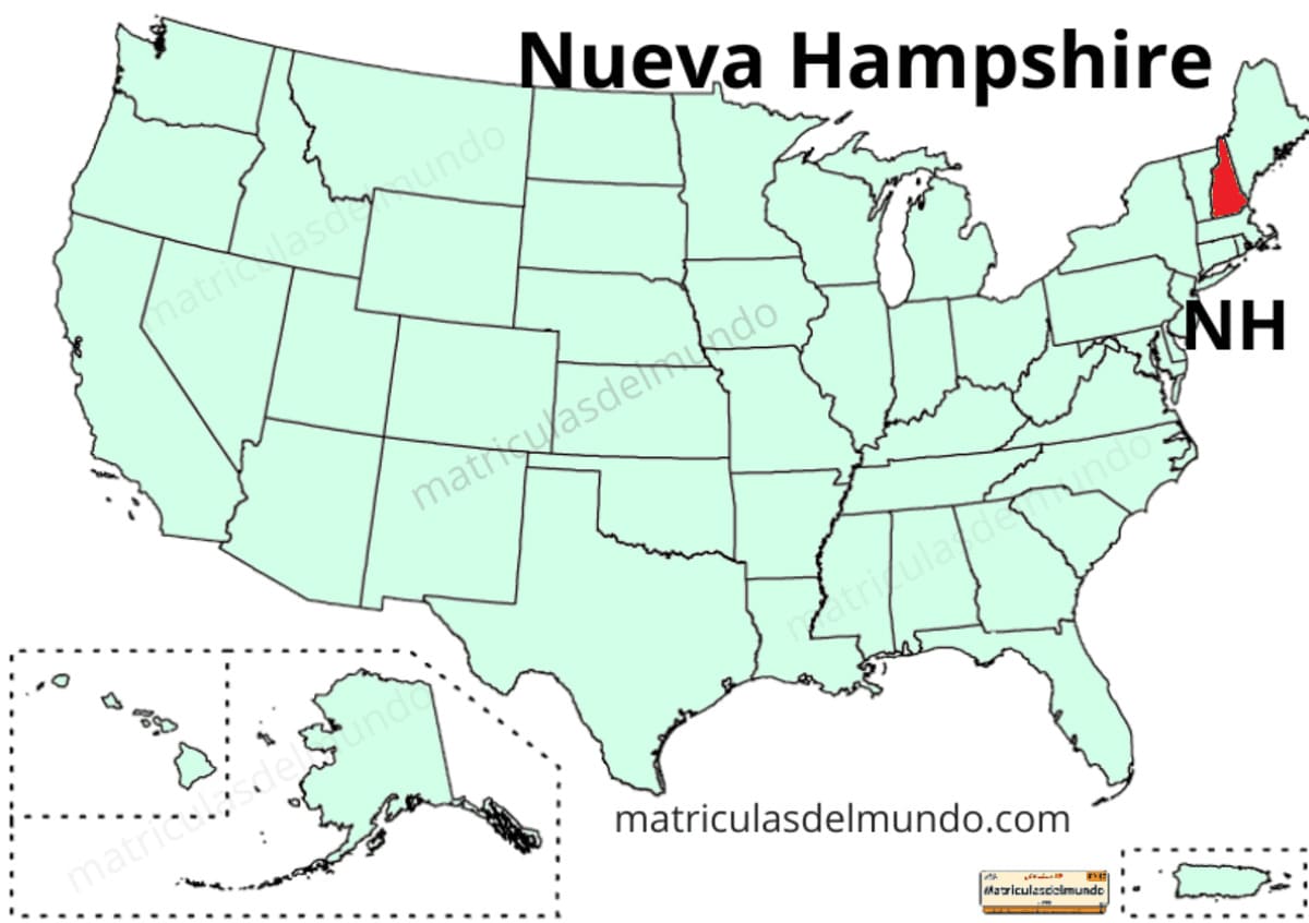Updated political map of USA - New Hampshire