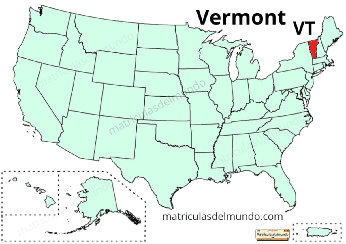 Mapa de Vermont político actualizado