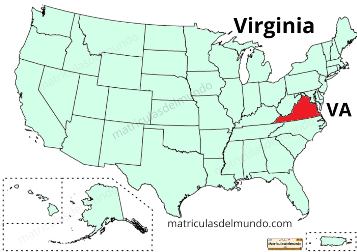 Updated political map of USA - Virginia