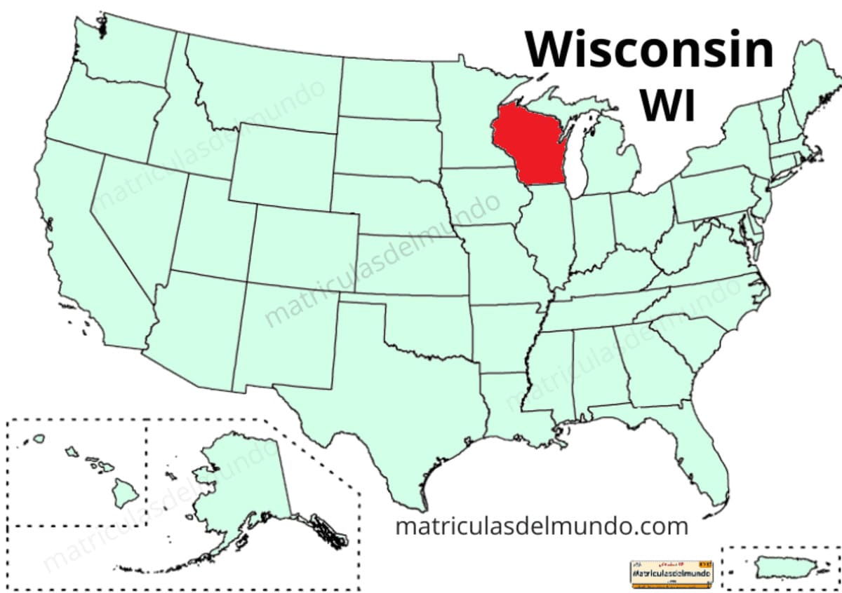 Updated political map of USA - Wisconsin