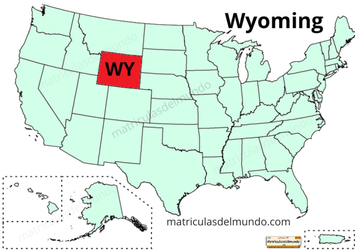 Updated political map of USA - Wyoming