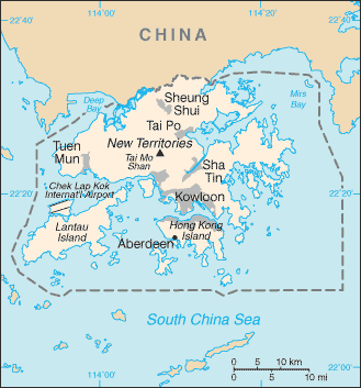Mapa de Hong Kong político actualizado