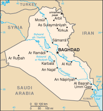 Mapa de Iraq político actualizado