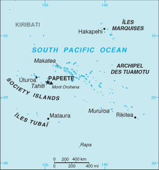 Mapa de Polinesia Francesa político actualizado