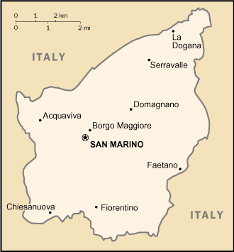 Mapa de San Marino político actualizado