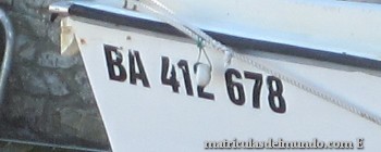 Matricula barco de francia tipo normal. Bateau plaque dimmatriculation