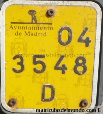 antigua matrícula de ciclomotor español madrid