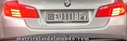 matricula negra coche letras EU PV kosovo