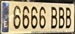 Matricula de España curiosa 6666 BBB