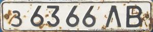 Matrícula de coche antigua de la Unión Soviética