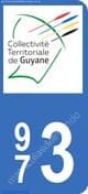 Logo departamento French Guiana 973 matrícula Francia