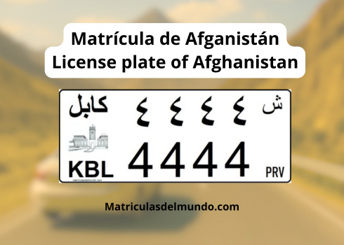 Matrícula de coche de Afganistán actual con código AFG