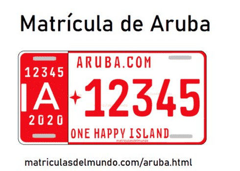 Matrícula de coche de Aruba actual con código AUA