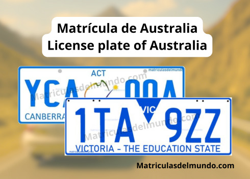 Matrícula de coche de Australia actual con código AUS
