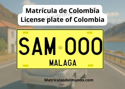 Matrícula de coche de Colombia actual con código CO