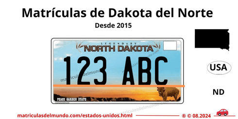 Matrícula de coche de Estados Unidos - Dakota del Norte