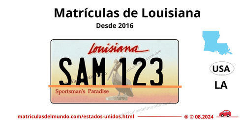 Matrícula de coche de Estados Unidos - Louisiana