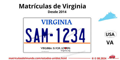 Matrícula de coche de Estados Unidos - Virginia