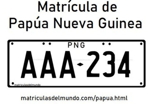 Matrícula de coche de Papúa Nueva Guinea
