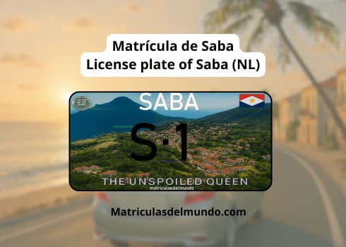 Matrícula de coche de Saba actual con código NL