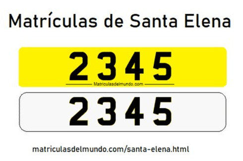 Matrícula de coche de Santa Elena