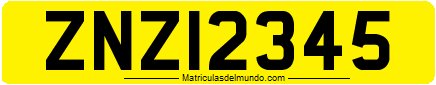 Matrícula de coche de Zanzibar antigua en África