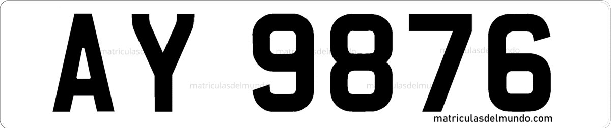 White Alderney car license plate