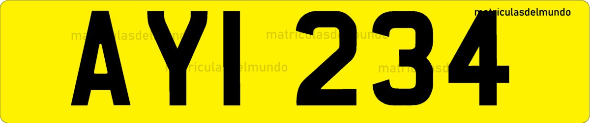 Yellow Alderney car license plate