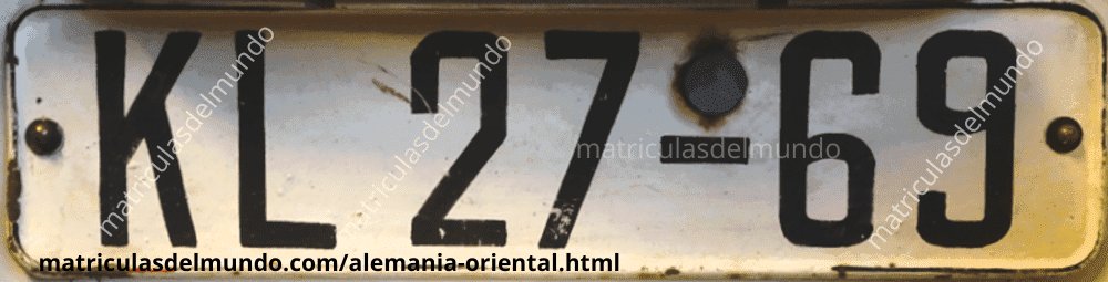 Old East German car plate with two-letter code