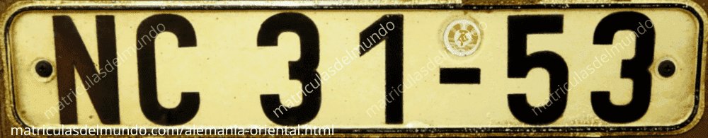 Old East German car plate with crest