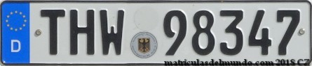 Matrícula de coche de Alemania de THW oficial federal