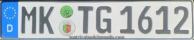 matricula de Alemania del sistema normal franja azul. / Germany license plate