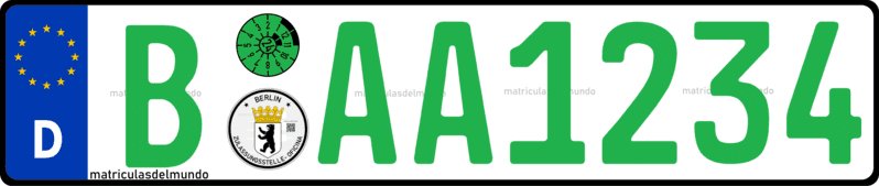 Matrícula verde para vehículos libres de impuestos de Berlín