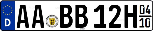 Historisches Saisonkennzeichen Deutschland mit H am Ende, gültig für bestimmte Zeiträume Historisches Saisonkennzeichen Deutschland mit H am Ende