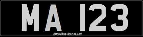 Car license plate of Barbados MA123, black color