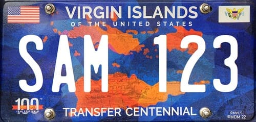 Antiguo diseño de las placas de matrícula de las Islas Vírgenes Americanas