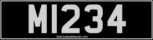 Montserrat car license plate with black background M1234