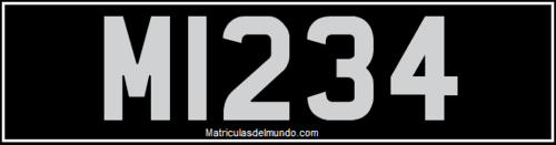 Matrícula de coche de Montserrat para vehículo privado con letra M negra