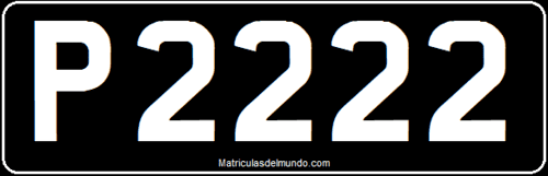 Matrícula de coche de San Vicente y las Granadinas con fondo negro P2222