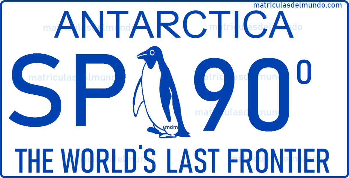 Souvenir license plate from Antarctica with penguin Antarctica souvenir car license plate with penguin