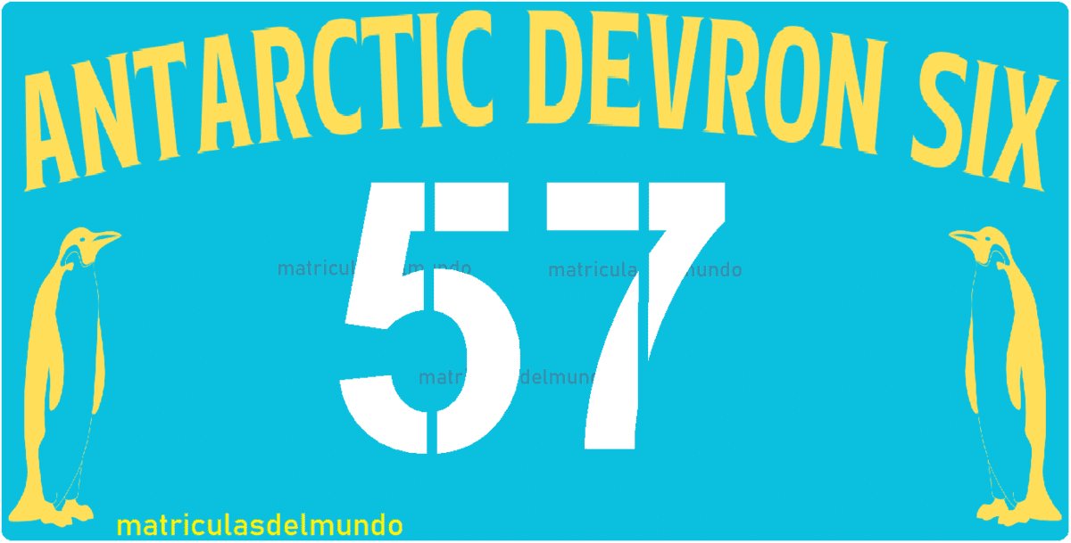 Antarctica license plate from the Development Squadron Six Antarctica license plate from the Antarctic Development Squadron Six